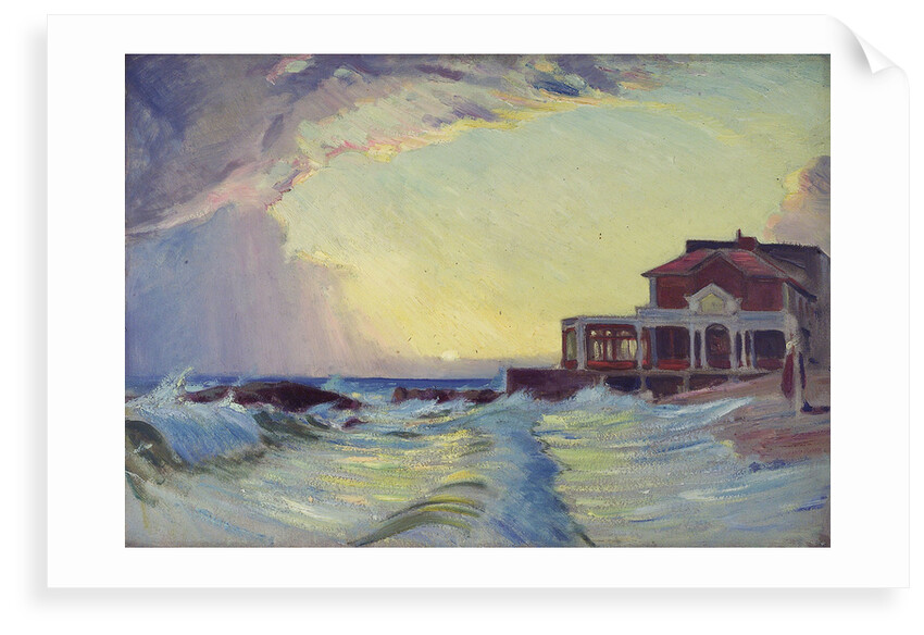 A beach scene with a restaurant by John Everett