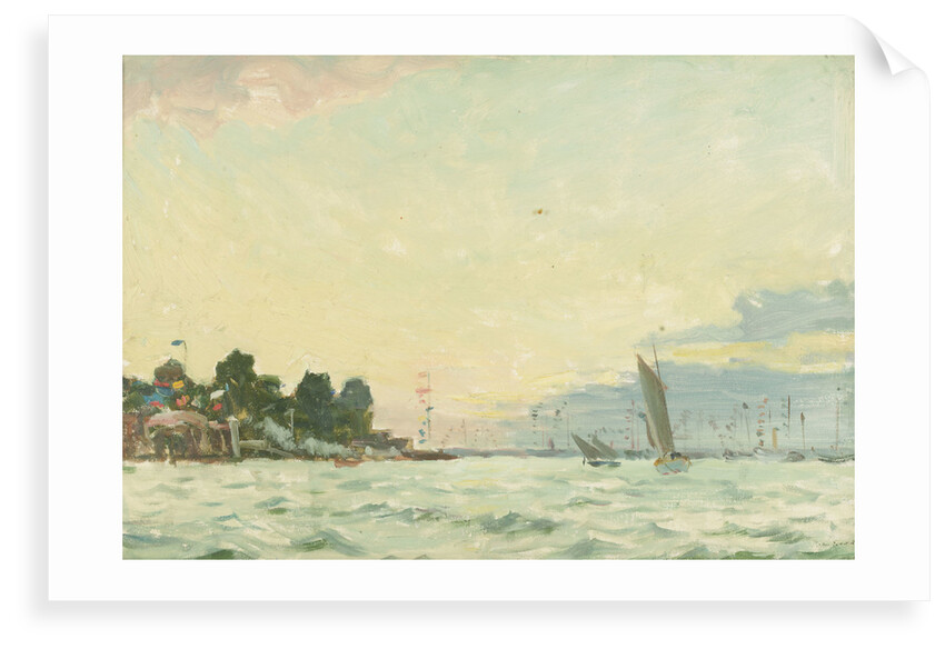 The Royal Yacht Squadron Club House at regatta time by John Everett