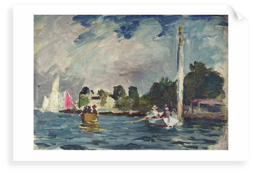 The Royal Yacht Squadron Club House, Cowes, at regatta time by John Everett