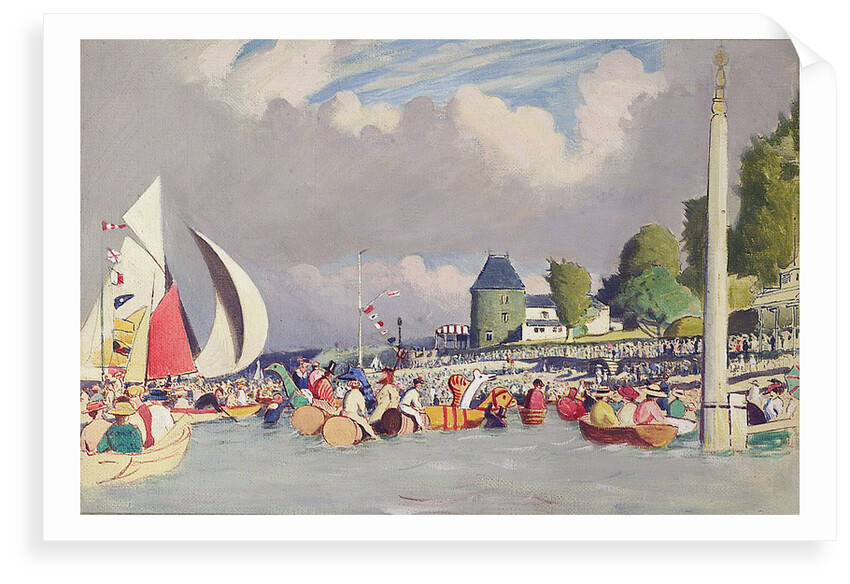The Royal Yacht Squadron Club House, Cowes, at regatta time by John Everett