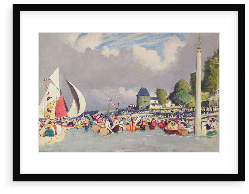 The Royal Yacht Squadron Club House, Cowes, at regatta time by John Everett