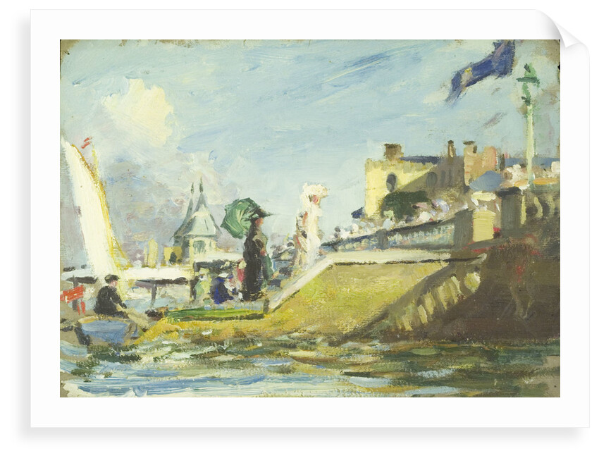 The Royal Yacht Squadron Club House, Cowes, at regatta time by John Everett