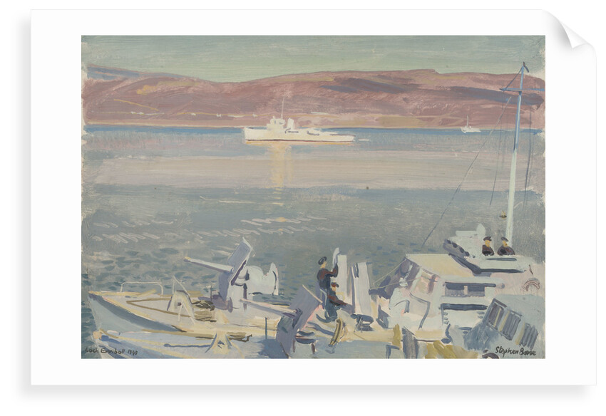 MGBs and HMS 'Conn' in Loch Eriboll in 1945 by Stephen Bone