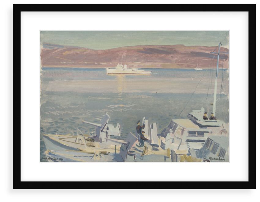 MGBs and HMS 'Conn' in Loch Eriboll in 1945 by Stephen Bone