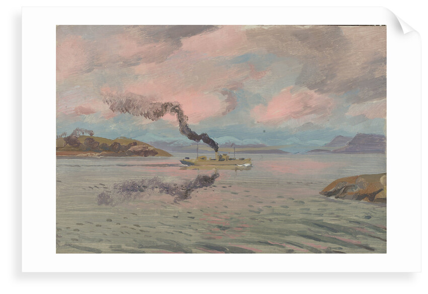 The end of the journey: a merchant vessel entering the Clyde at sunrise by Stephen Bone