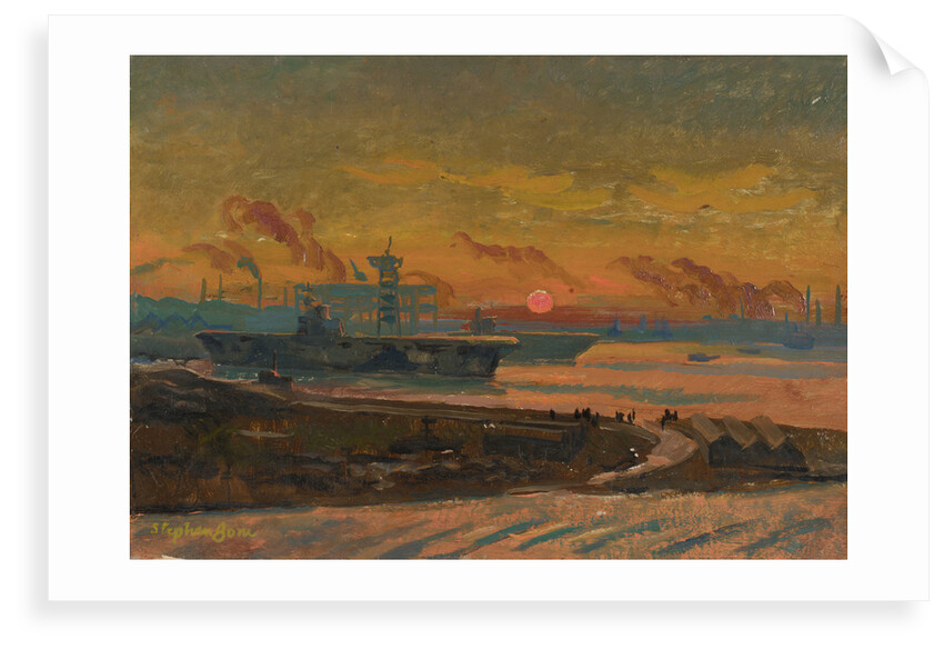Two aircraft carriers by Stephen Bone