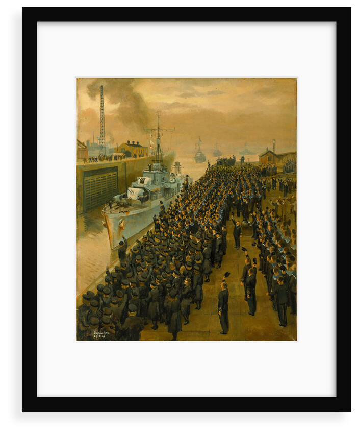 Arrival of second escort group of sloops at Liverpool by Stephen Bone