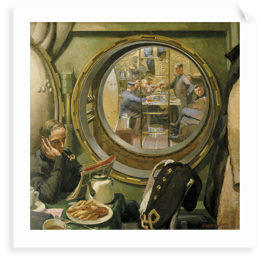 S-class submarine:The wardroom and forward mess deck by Stephen Bone