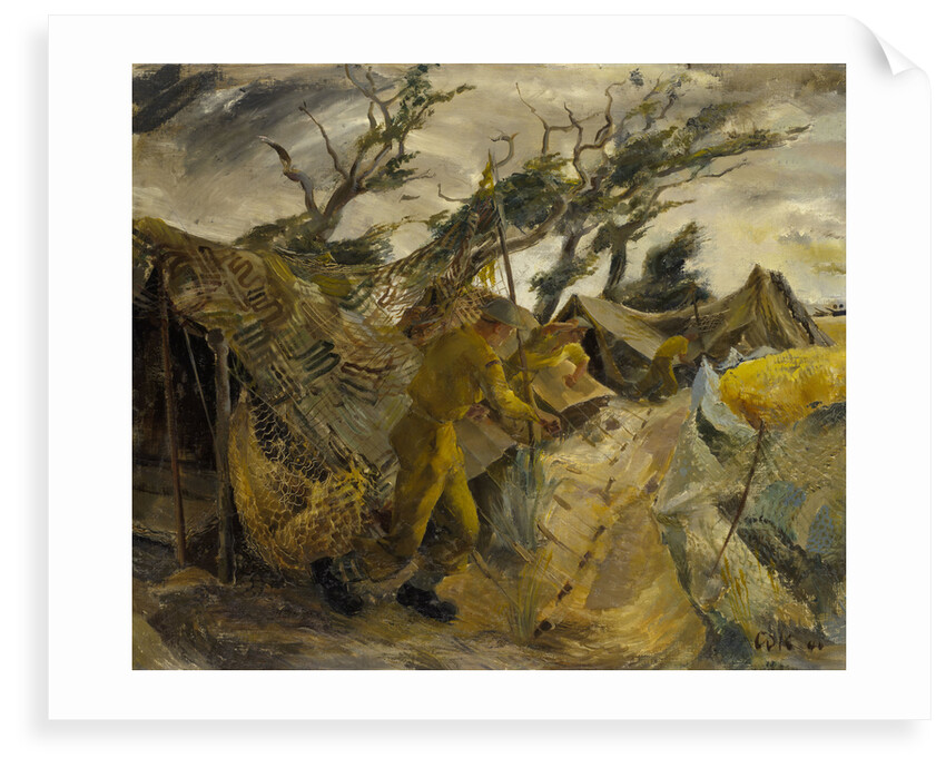 Royal Marine gunners in a cornfield by Leslie Cole