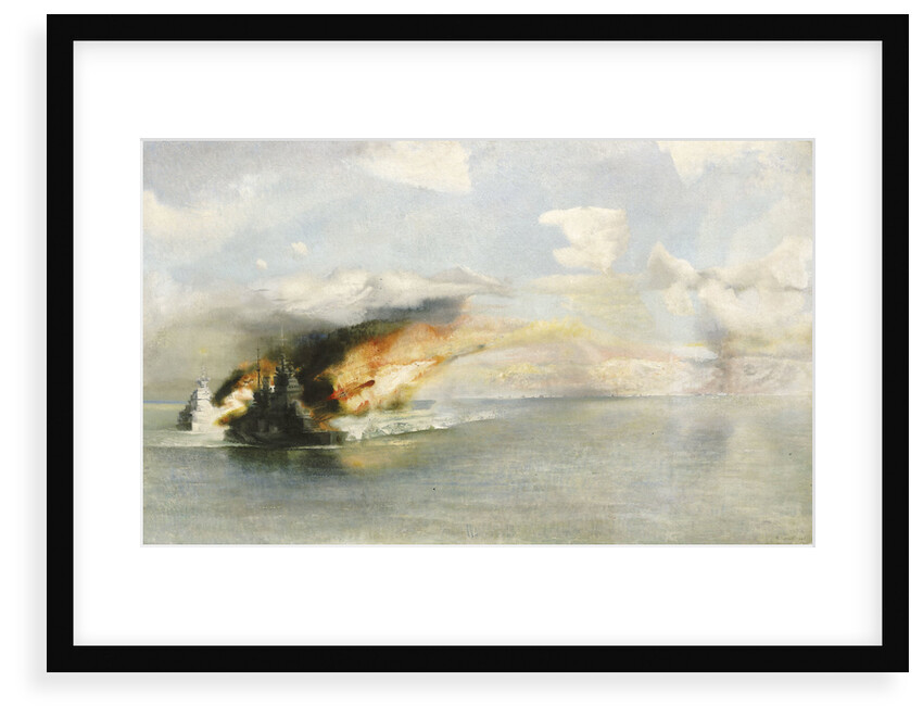 Capital ships bombard Salerno by Richard Ernst Eurich