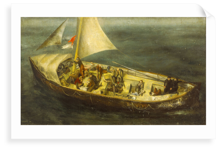 A ship's boat at sea by Richard Ernst Eurich