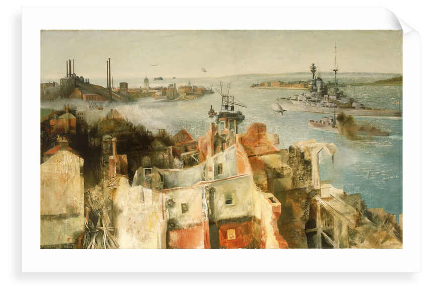 HMS 'Revenge' leaving harbour by Richard Ernst Eurich