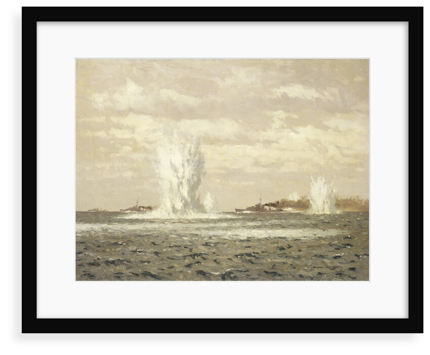 Destroyers dropping depth charges by Norman Wilkinson