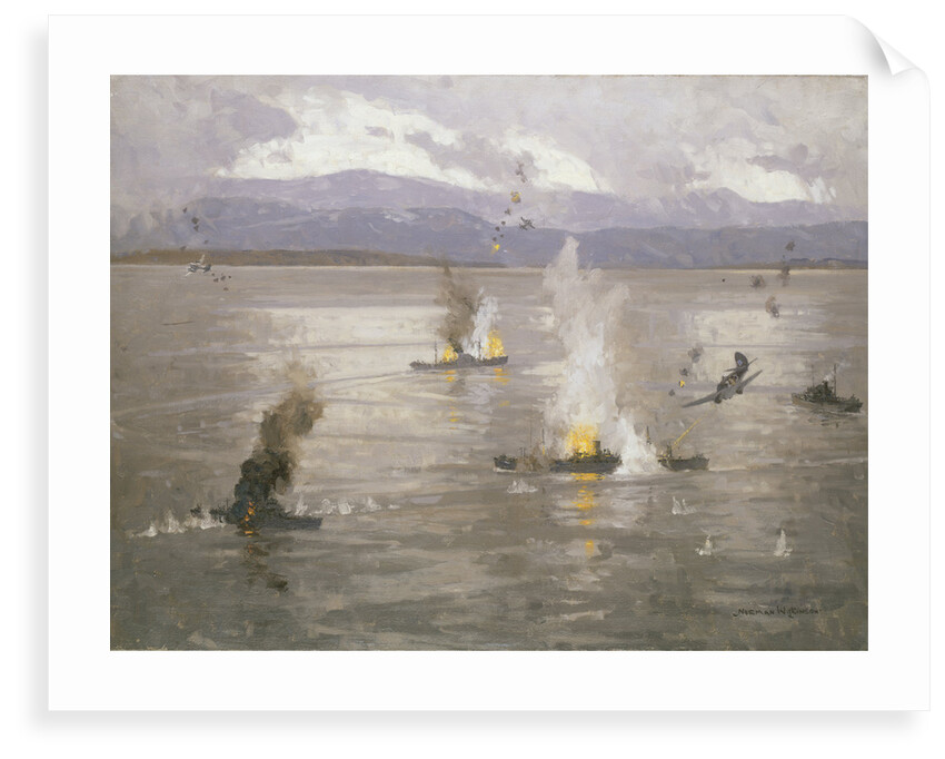 Beaufighters attacking an enemy convoy by Norman Wilkinson
