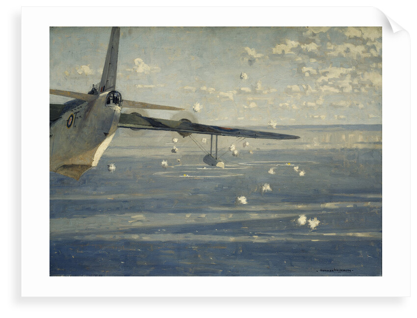 A Sunderland attacking a wolf pack by Norman Wilkinson