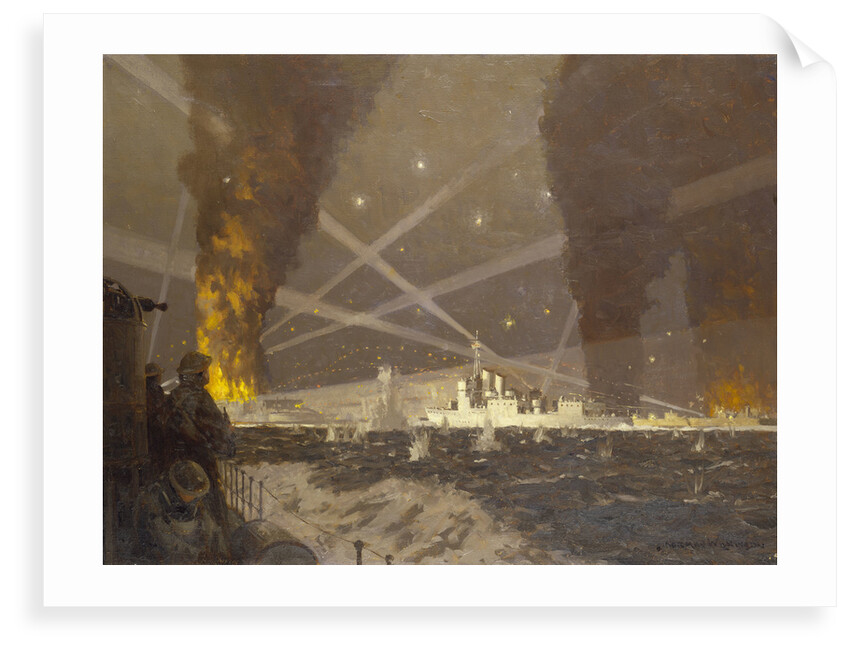 HMS 'Campbeltown' at St Nazaire, 27 March 1942 by Norman Wilkinson