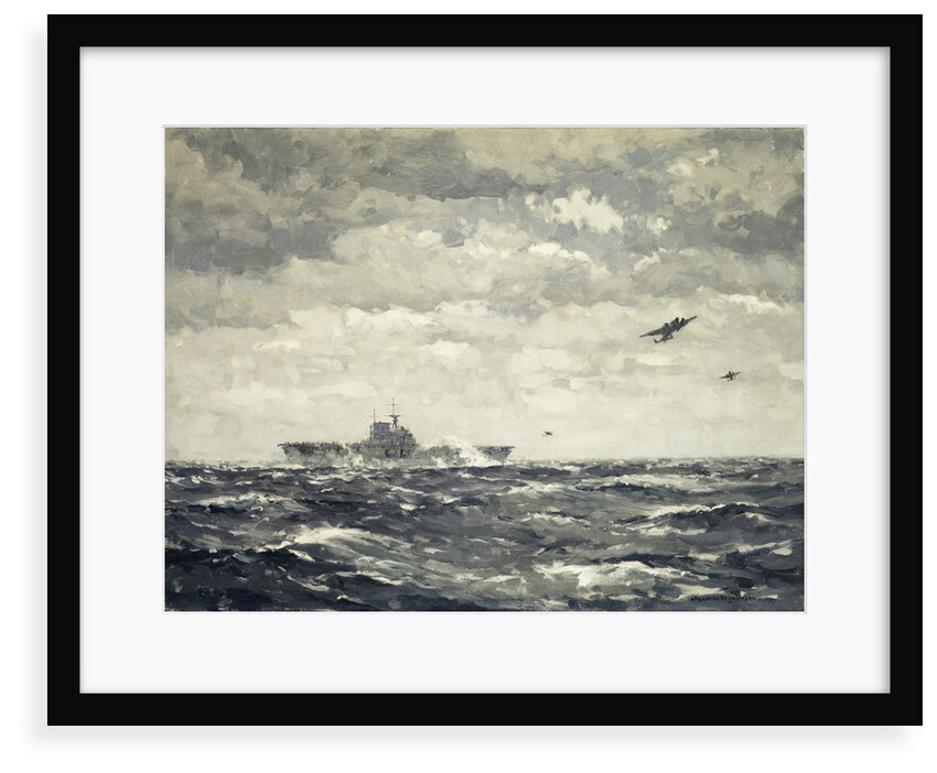 Mitchells taking off from US carrier 'Hornet', 18 April 1942 by Norman Wilkinson