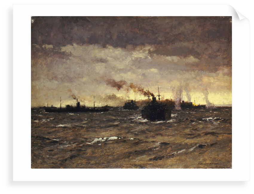 Raider in sight: convoy dispersing by Norman Wilkinson