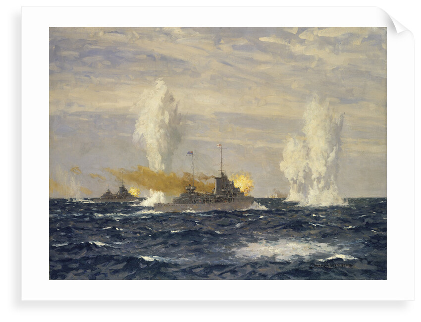 Action off the River Plate, 13 December 1939: pursuit of the 'Admiral Graf Spee' by Norman Wilkinson