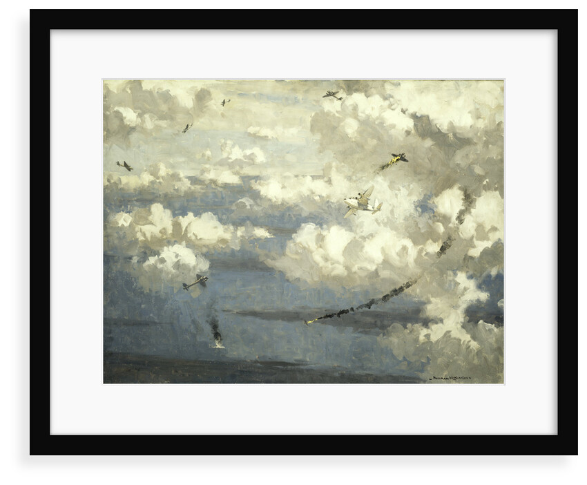 Air battle between a Sunderland flying boat and eight JU 88s by Norman Wilkinson