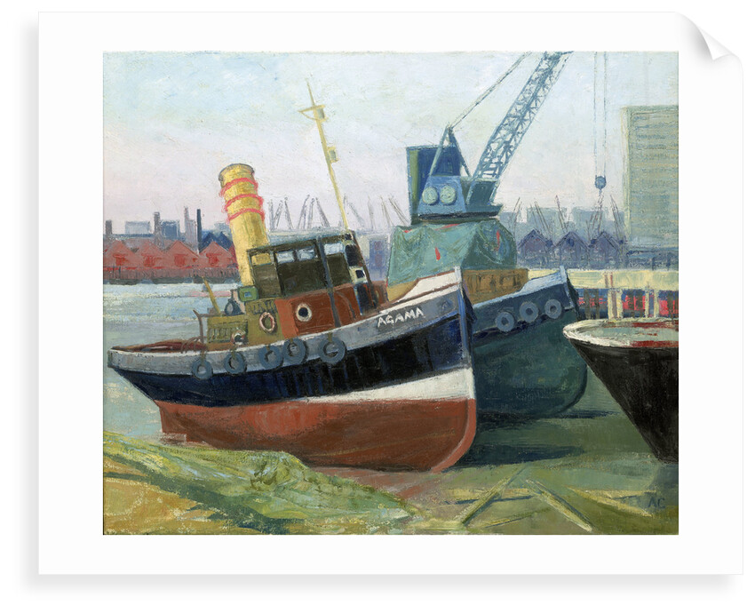 The tug 'Agama' at Greenwich by Anne Christopherson