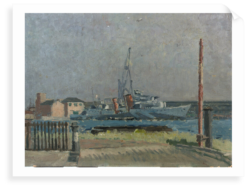 A destroyer in the West India Dock, London by Lord Methuen