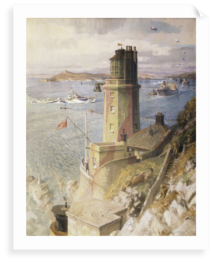 Convoy arriving off St Anthony's lighthouse, Falmouth by John Platt