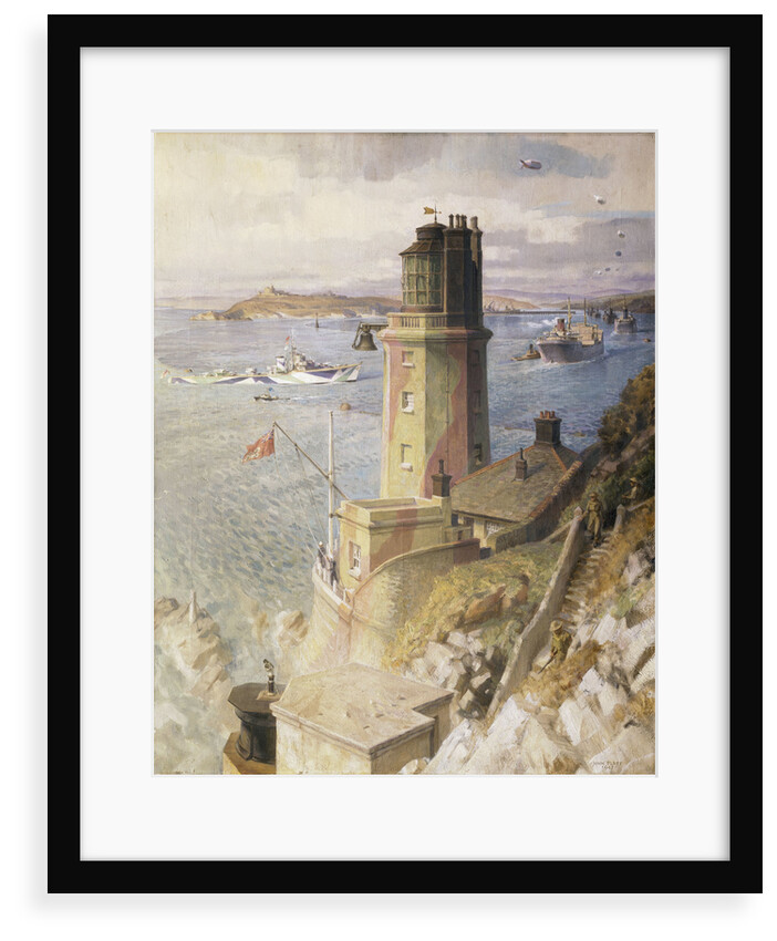 Convoy arriving off St Anthony's lighthouse, Falmouth by John Platt