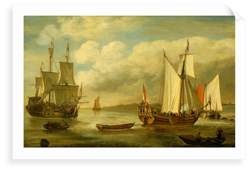 A Dutch states yacht by Lieve Pietersz Verschuier