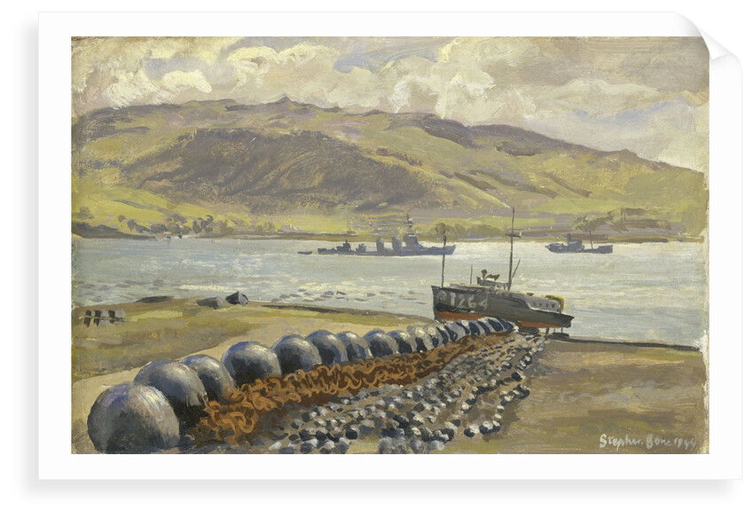 Campbeltown Loch boom nets and floats by Stephen Bone