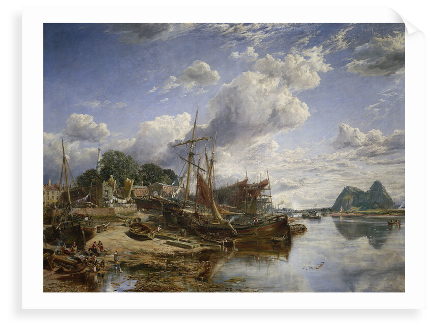 Gabbarts and iron-ship yard, Dumbarton by Samuel Bough