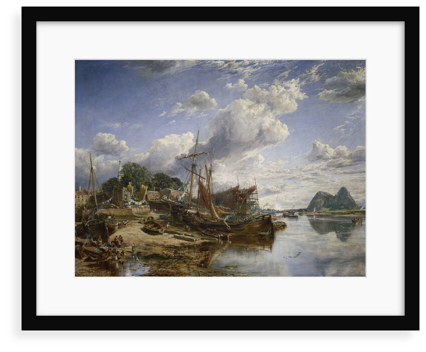 Gabbarts and iron-ship yard, Dumbarton by Samuel Bough