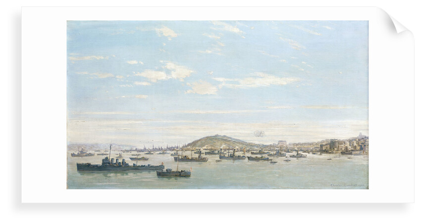 Battleships at Falmouth, 1940 by Charles Ernest Cundall