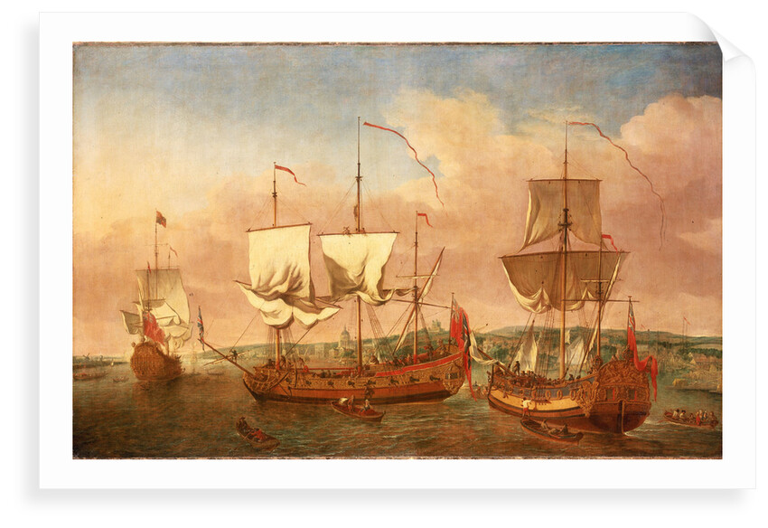 The 'Peregrine' and other Royal yachts off Greenwich circa 1710 by Jan Griffier