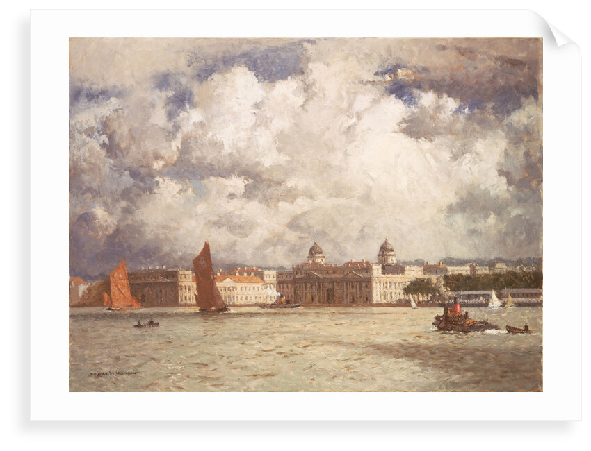 Barges off Greenwich by Norman Wilkinson