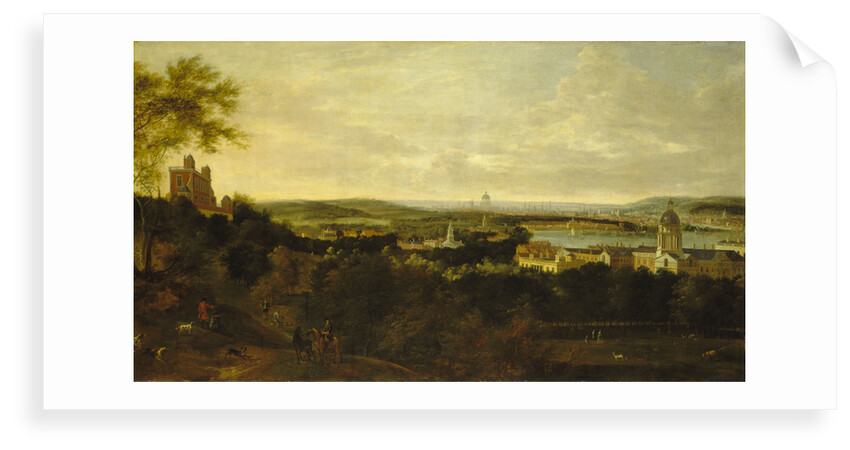 View of Greenwich and the river Thames from Greenwich Park by British School