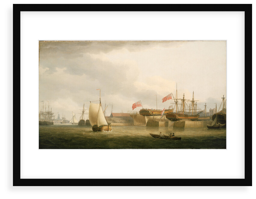 Shipbuilding on the Thames at Redriff by Thomas Whitcombe