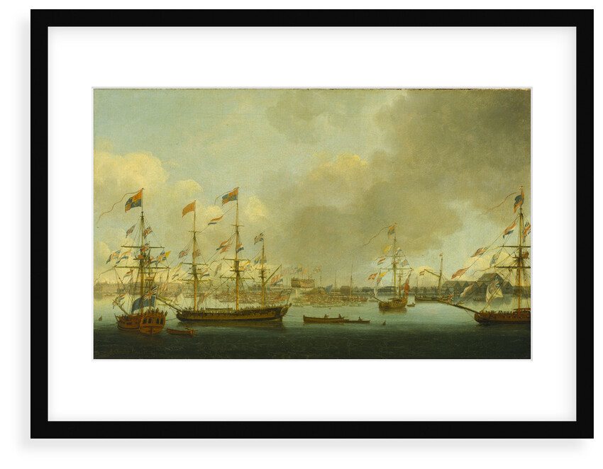 Launch of HMS 'Alexander' at Deptford in 1778 by John Cleveley