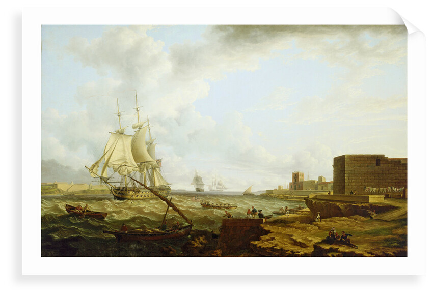 A third-rate entering Port Mahon by Charles Martin Powell