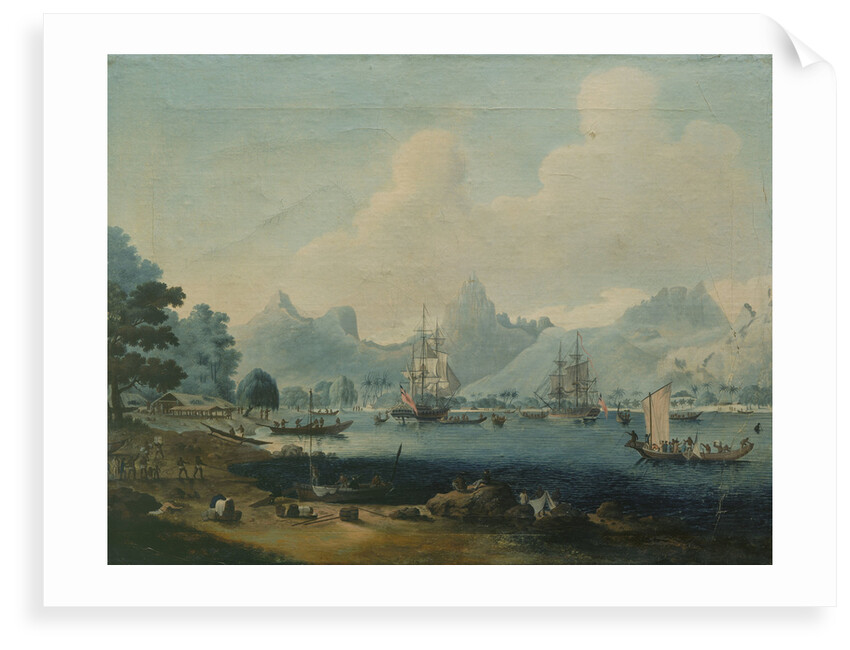 HMS 'Resolution' and 'Discovery' at Morea by John Cleveley