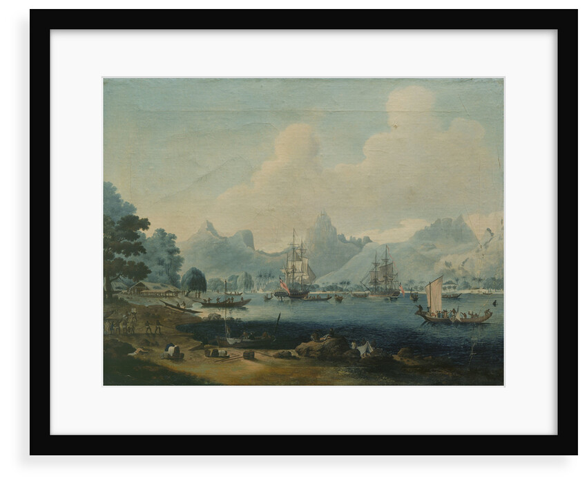 HMS 'Resolution' and 'Discovery' at Morea by John Cleveley