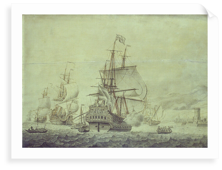 Dutch and English ships arriving at Naples by Cornelis Bouwmeester