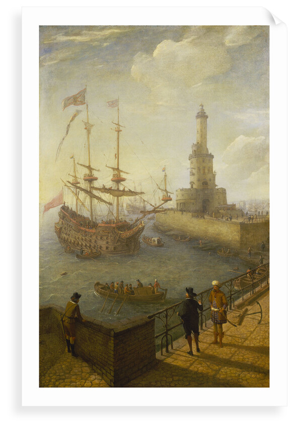 A Spanish three-decker at anchor off Naples by Abraham Willaerts