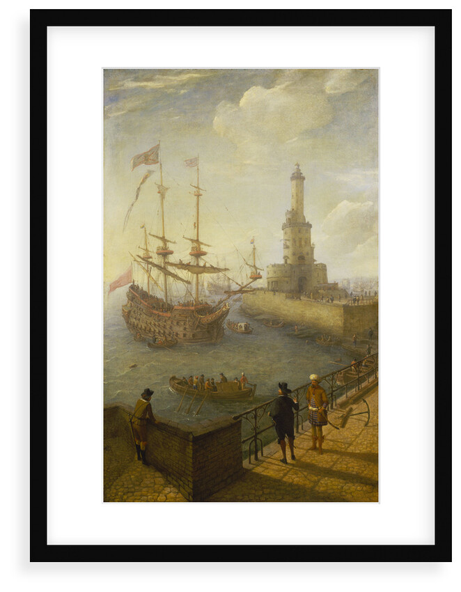 A Spanish three-decker at anchor off Naples by Abraham Willaerts