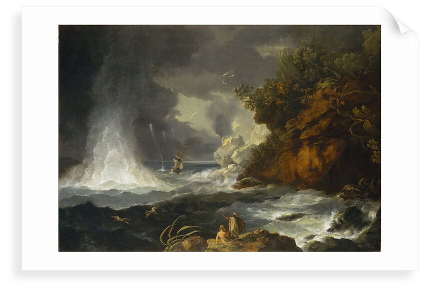 HMS 'Resolution' off Cape Stephens with waterspout, May 1773 by William Hodges