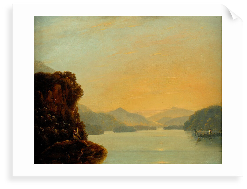 View in Dusky Bay with a Maori canoe by William Hodges