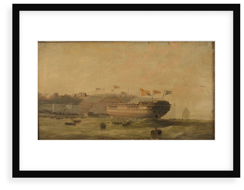 Launch of a ship at Plymouth by Unknown