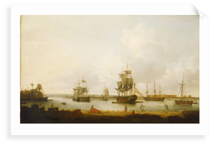 Ships off the gun wharf at Portsmouth, 1770 by Dominic Serres the Elder