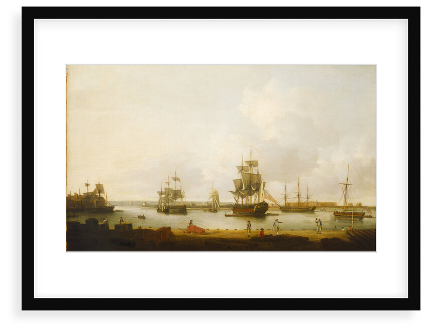 Ships off the gun wharf at Portsmouth, 1770 by Dominic Serres the Elder
