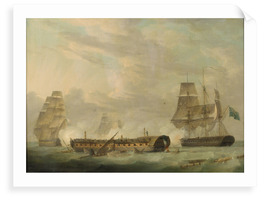 Action at sea: a French frigate completely dismasted by Robert Dodd
